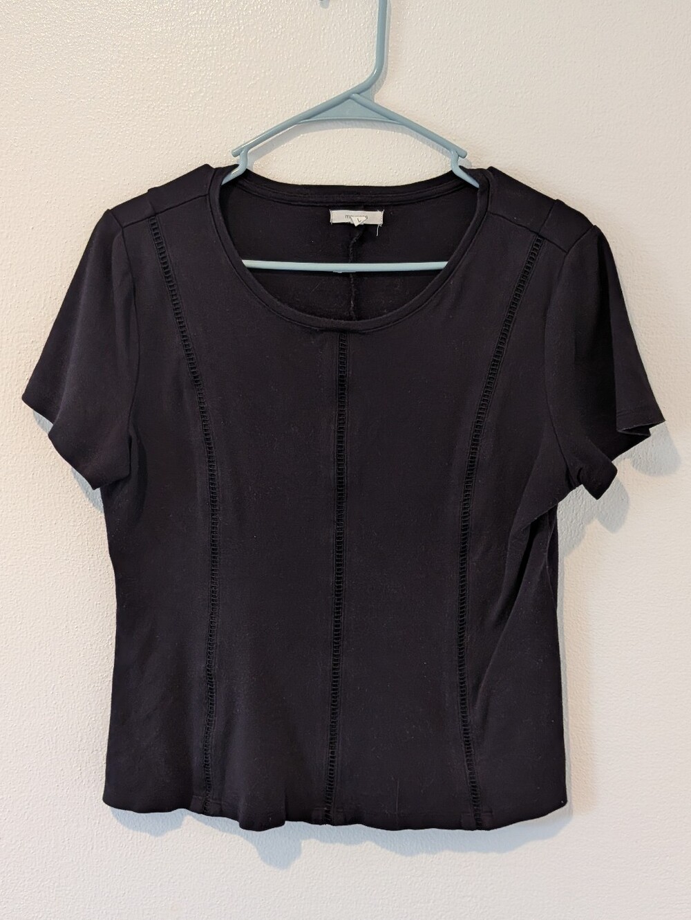 Black Ladder Embroidered Top